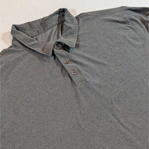 Vuori Mens Strato Tech Polo Shirt Short Sleeve Performance XL Gray Heathered